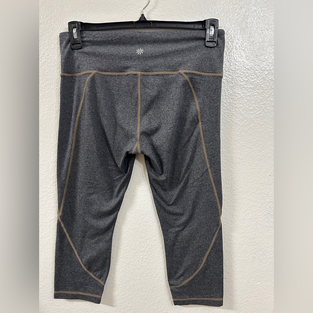 Athleta Active Pants Womens Gray‎ Heather Capri Leggings Athletic Workout, Sze L - Picture 3 of 14
